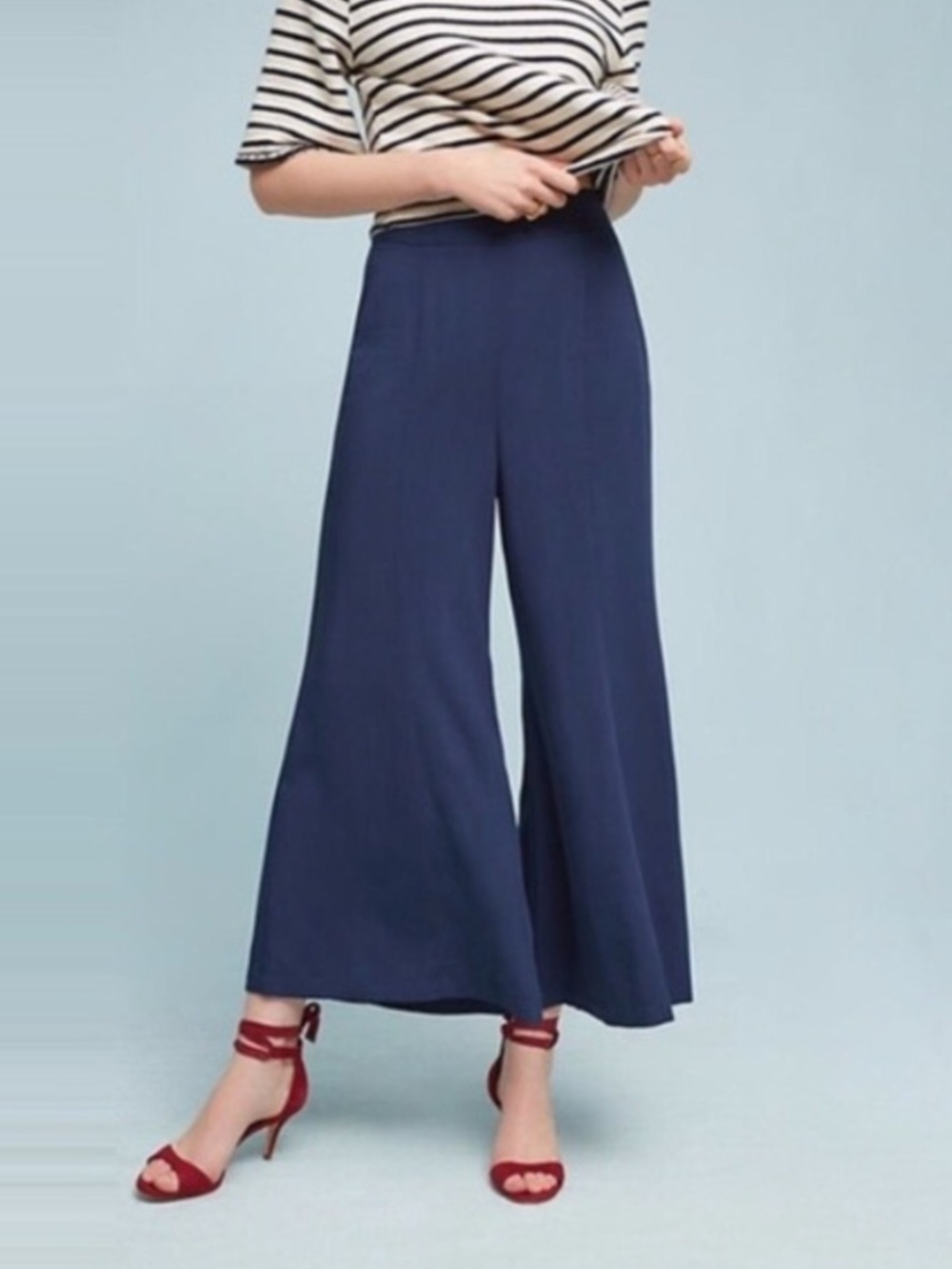 Anthropologie Maeve Canna Wide Leg Cropped Pant